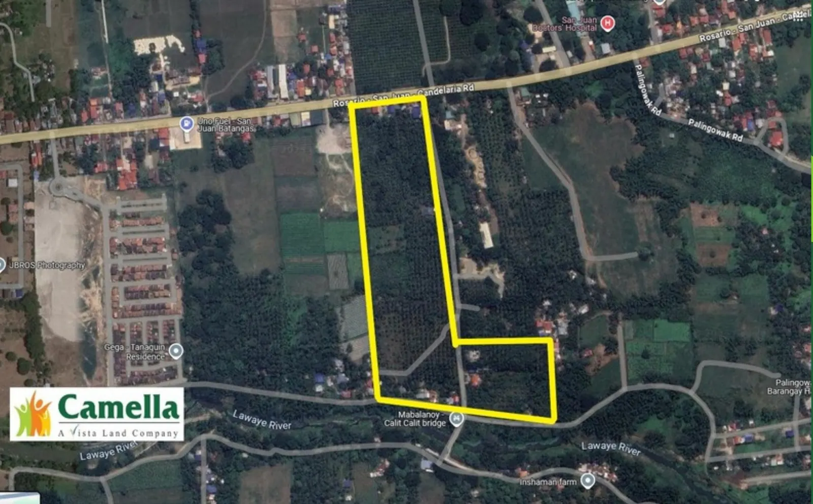 Aerial view of the San Juan, Batangas project site